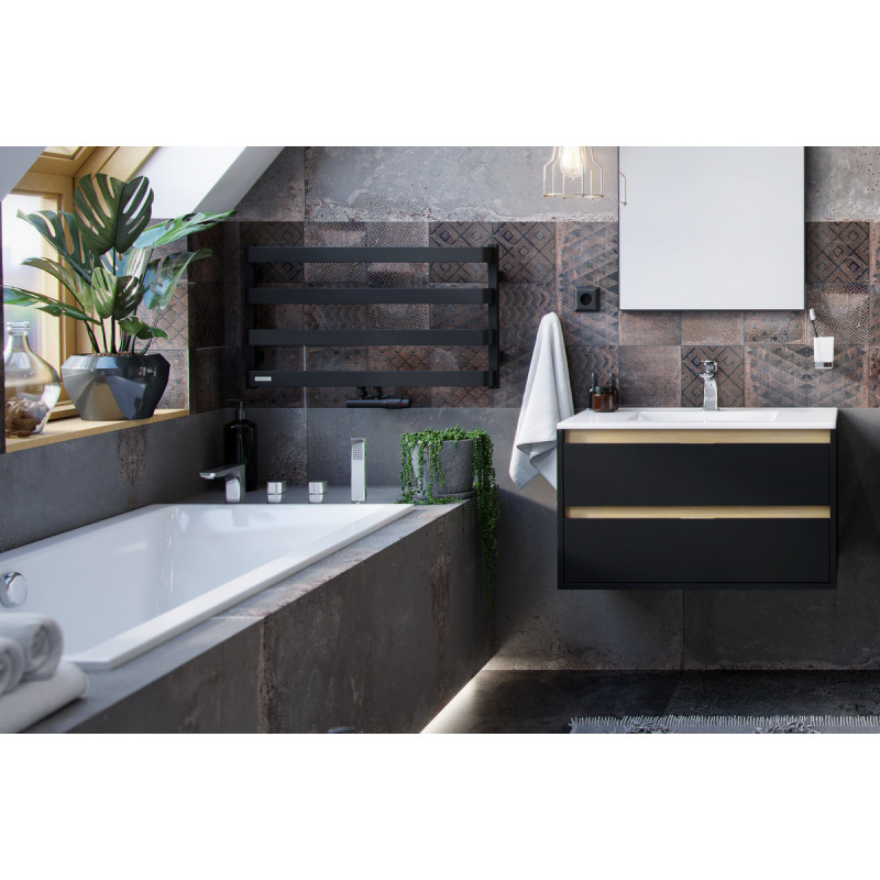 Meteor Grzejnik Wannowy 460x800 Czarny