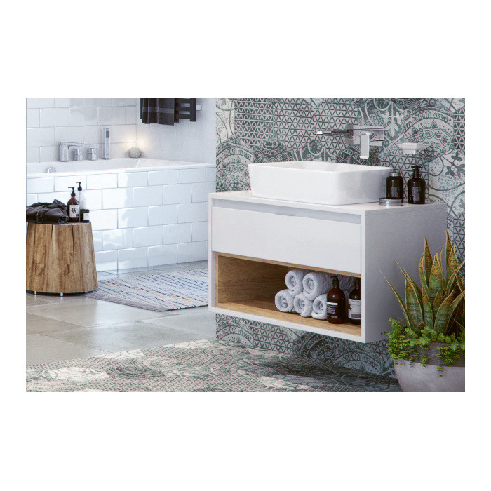 Excellent Forka umywalka nablatowa 48,5x37,5 biała