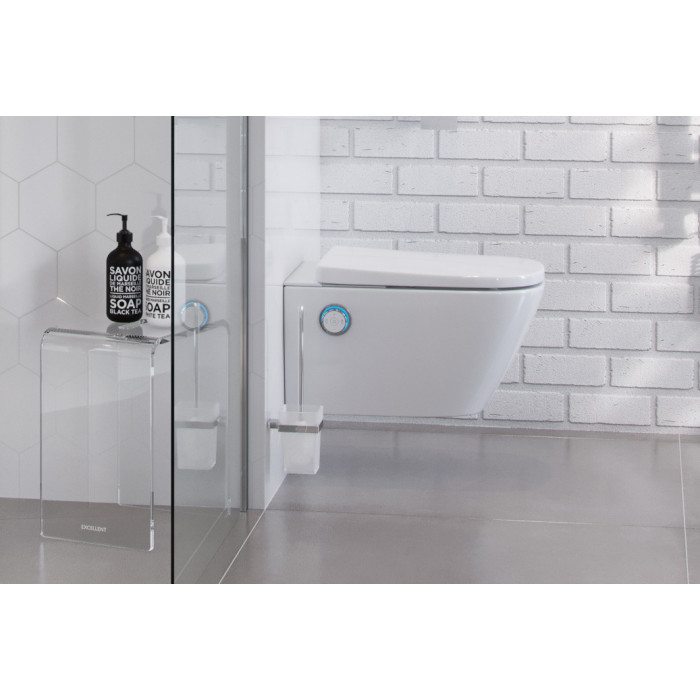 Excellent Riko Szczotka Wc Wisząca Chrom-Szkło