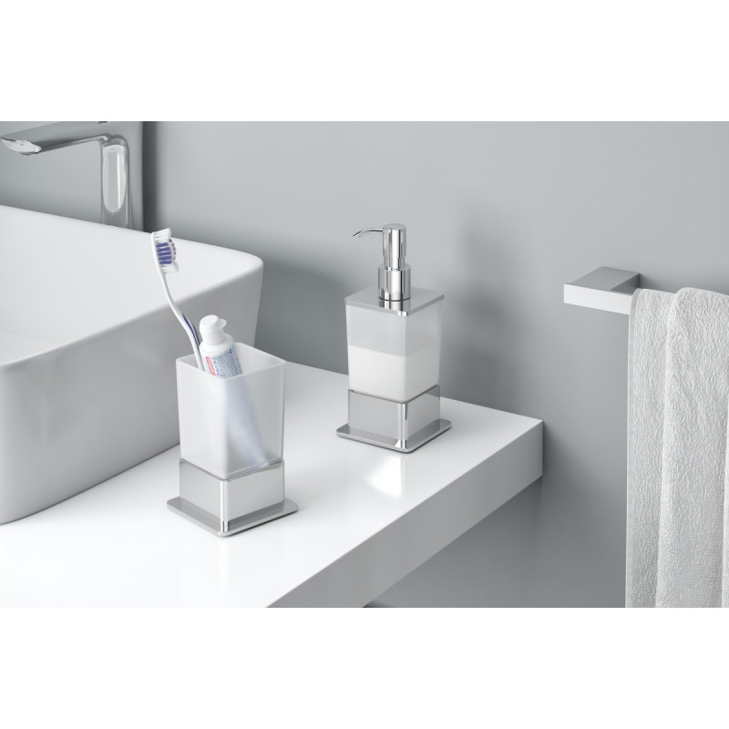 Riko Kubek Stojący Chrom-Szkło