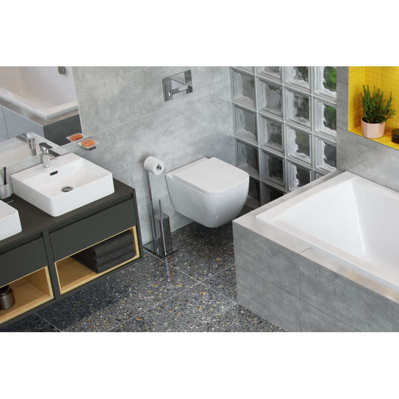 Riko Stojak Na Papier Ze Szczotką Chrom