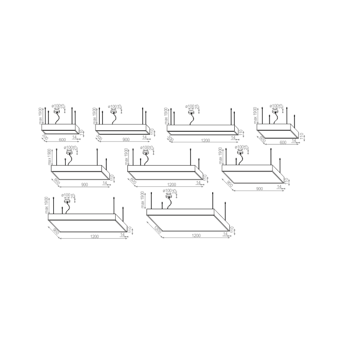 Aqform BIG SIZE PRO next square 60x90 LED M962...