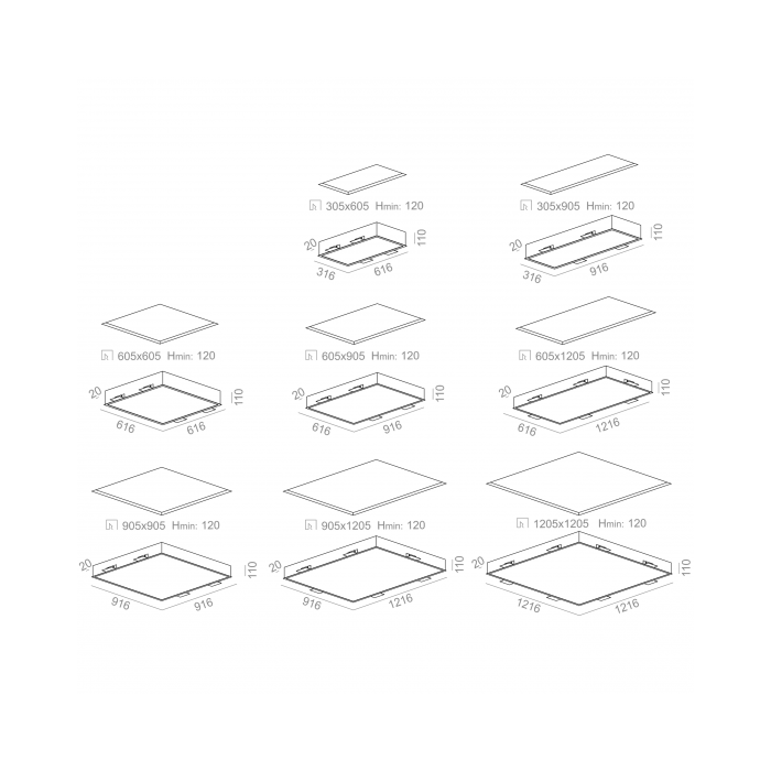 Aqform BIG SIZE PRO next square 90x90 LED M962...