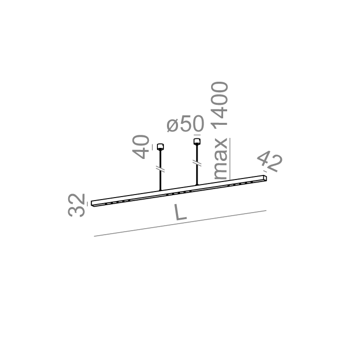 Aqform LENS LINE 149 LED section zwieszany