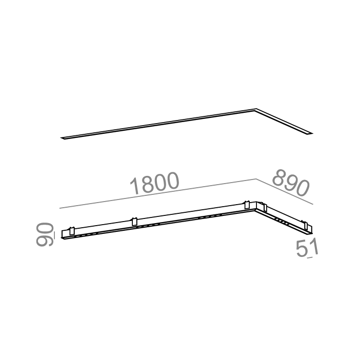 Aqform LENS LINE 180x89 RC LED wpuszczany