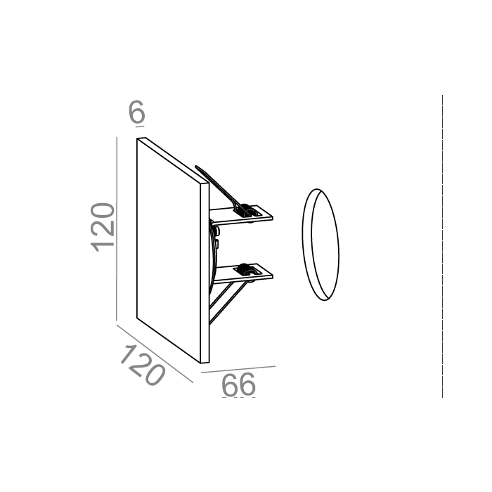 Aqform MAXI POINT square LED 230V G/K kinkiet