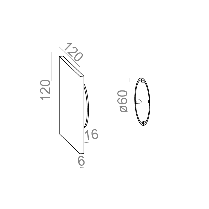 Aqform MAXI POINT square LED 230V kinkiet