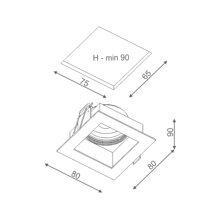 Aqform MINISQUARE x1 wpuszczany