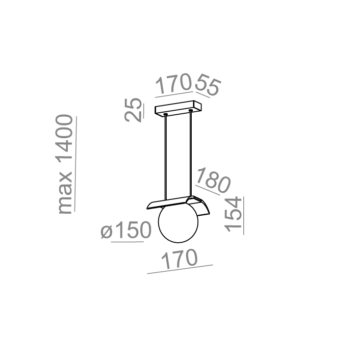 Aqform Modern ball WP LED zwieszany