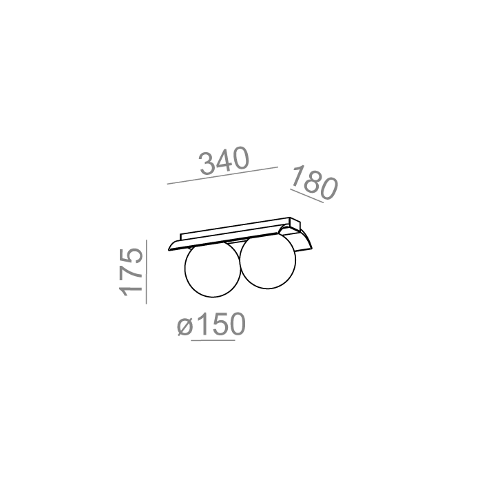 Aqform MODERN BALL WP x2 LED natynkowy