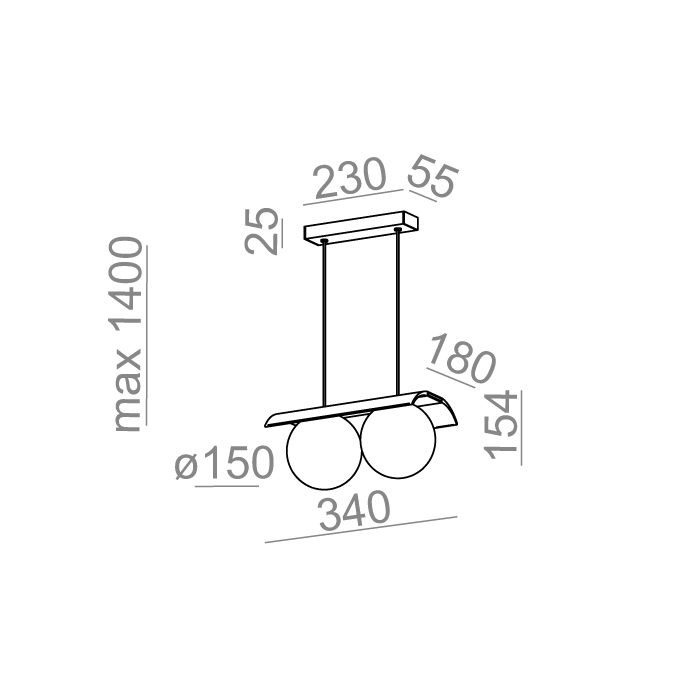 Aqform MODERN BALL WP x2 LED zwieszany