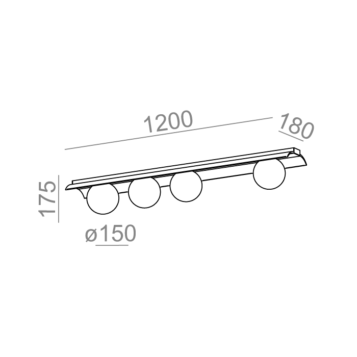 Aqform MODERN BALL WP x4 LED asymmetry natynkowy