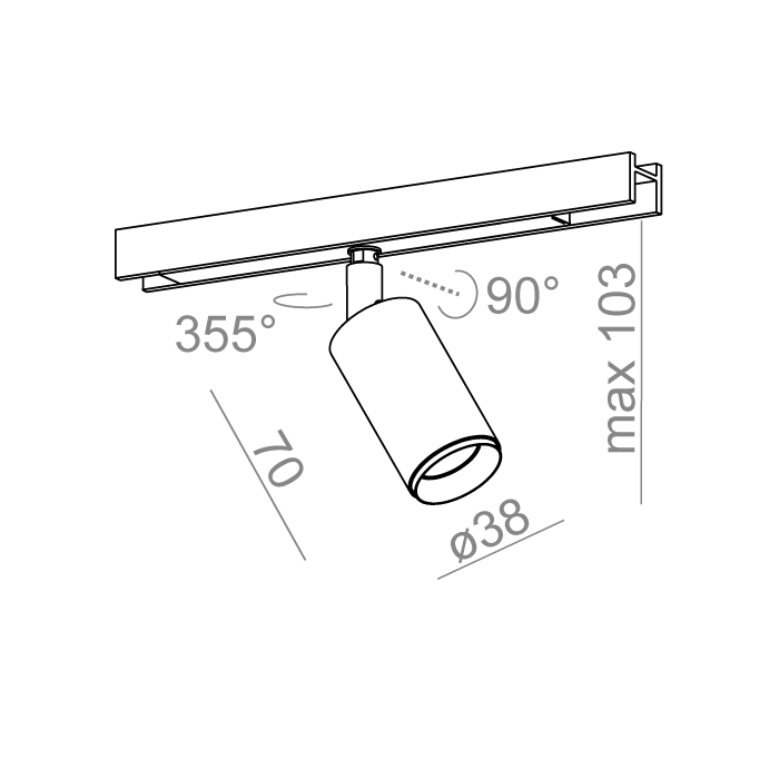 Aqform PET next mini 7 x1 LED multitrack DALI