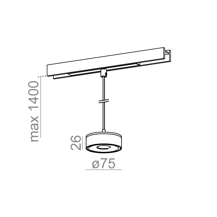 Aqform QRLED mini lens multitrack zwieszany