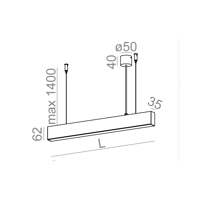 Aqform RAFTER 57 LED zwieszany