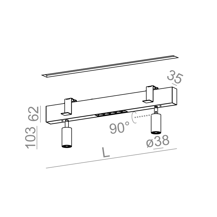 Aqform RAFTER mix 94 LED wpuszczany