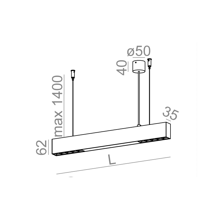 Aqform RAFTER points 133 LED section zwieszany