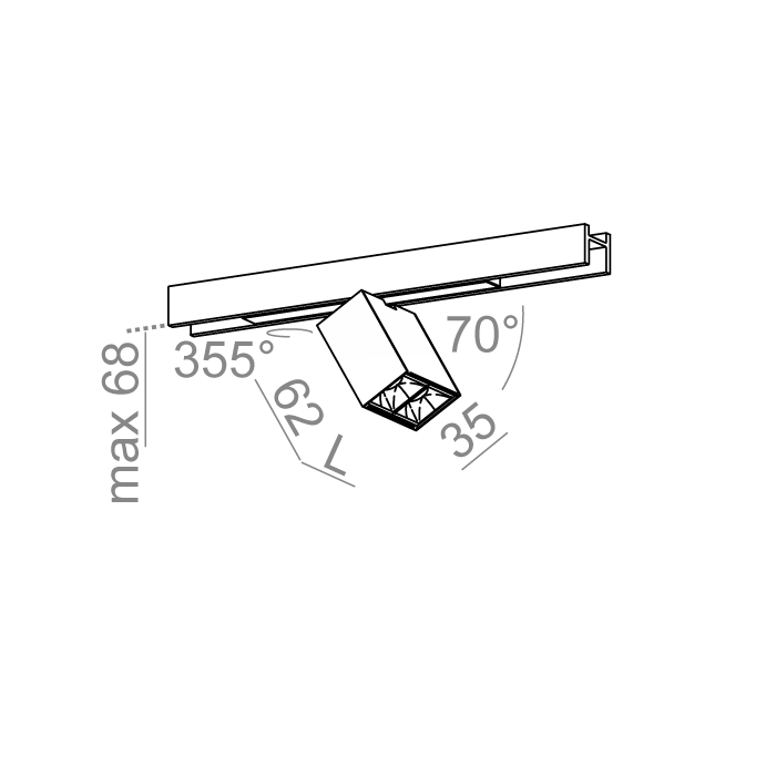 Aqform RAFTER points 14 LED multitrack DALI