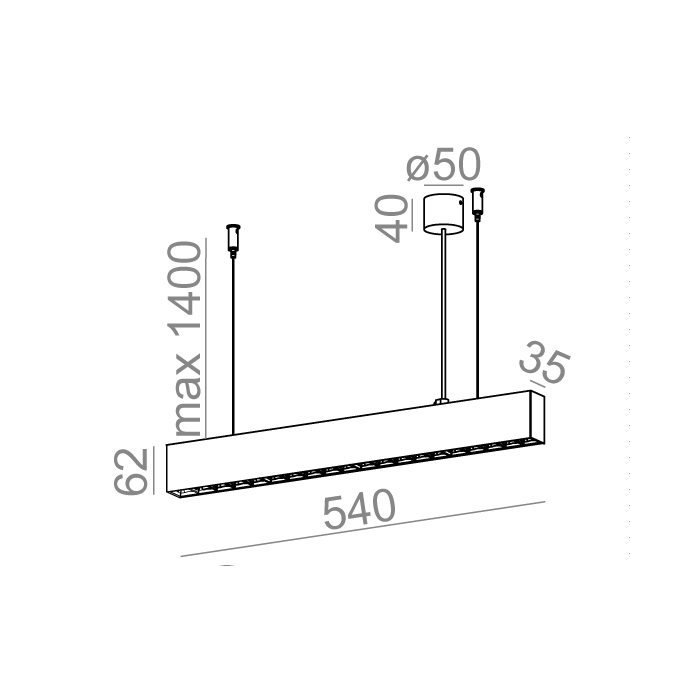 Aqform RAFTER points 54 LED zwieszany
