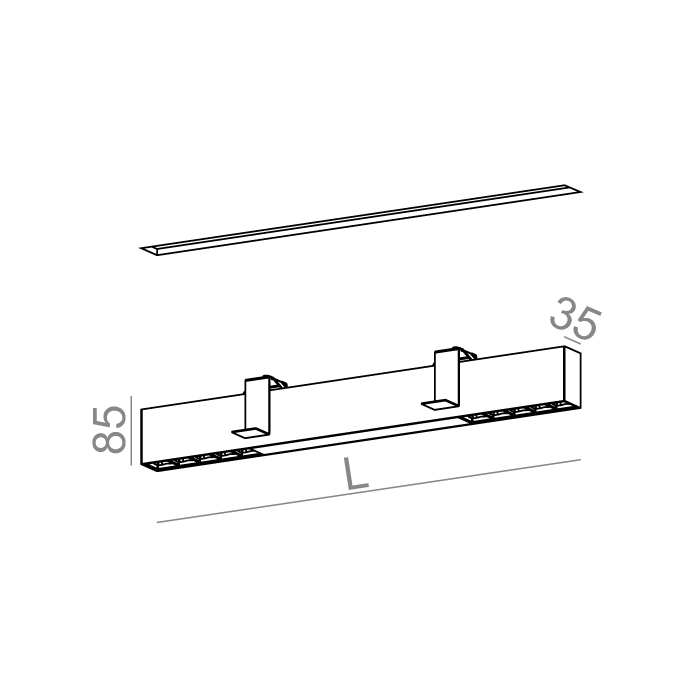 Aqform RAFTER points 94 LED section wpuszczany