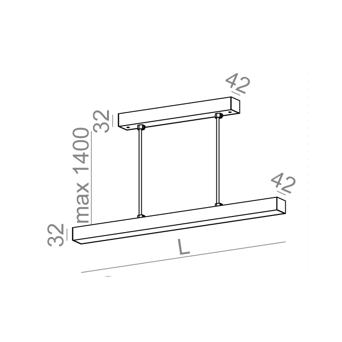 Aqform SET RAW mini 58 LED zwieszany