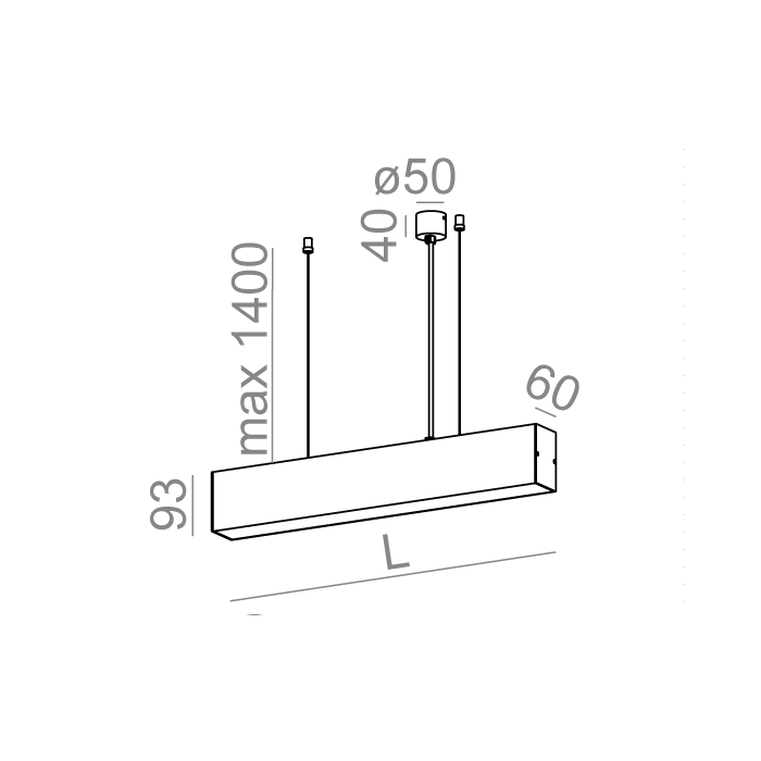 Aqform SET TRU 142 LED hermetic zwieszany