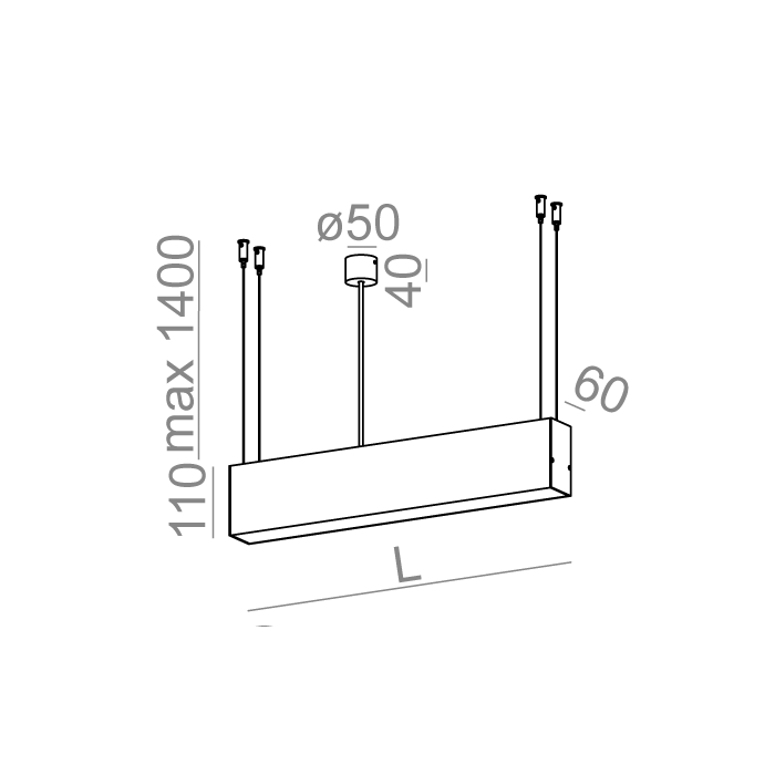 Aqform SET TRU up&down 114 LED zwieszany