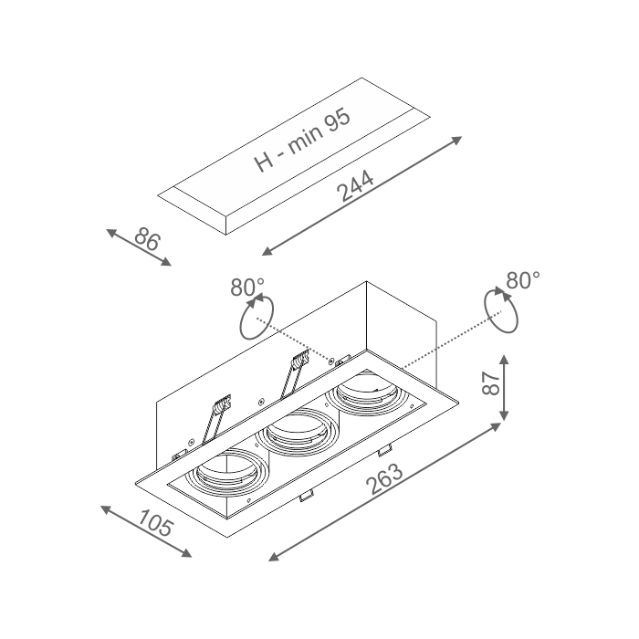 Aqform SQUARES 50x3 230V wpuszczany