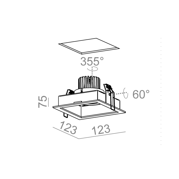 Aqform SQUARES next 50x1 LED wpuszczany