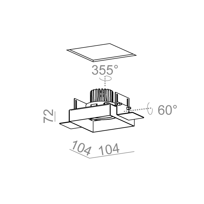 Aqform SQUARES next 50x1 LED trimless wpuszczany