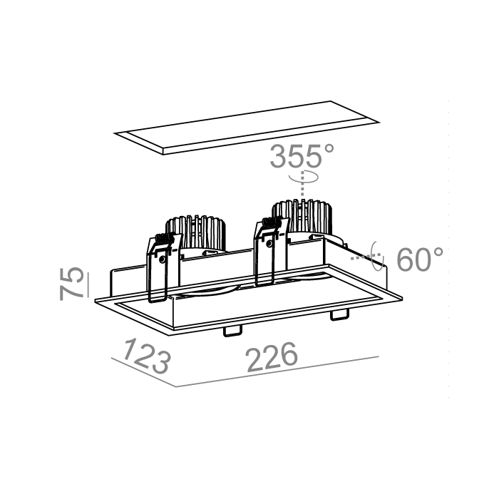 Aqform SQUARES next 50x2 LED wpuszczany