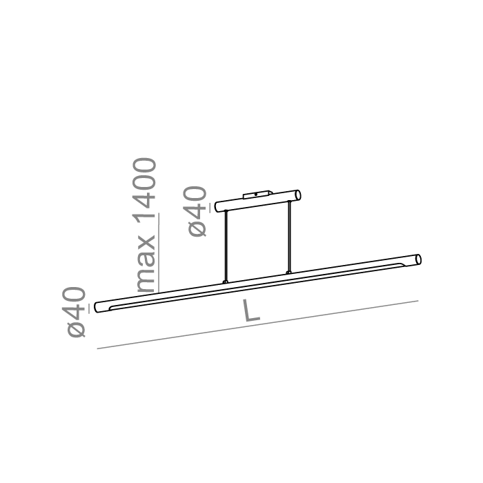 Aqform THIN TUBE central 152 LED zwieszany