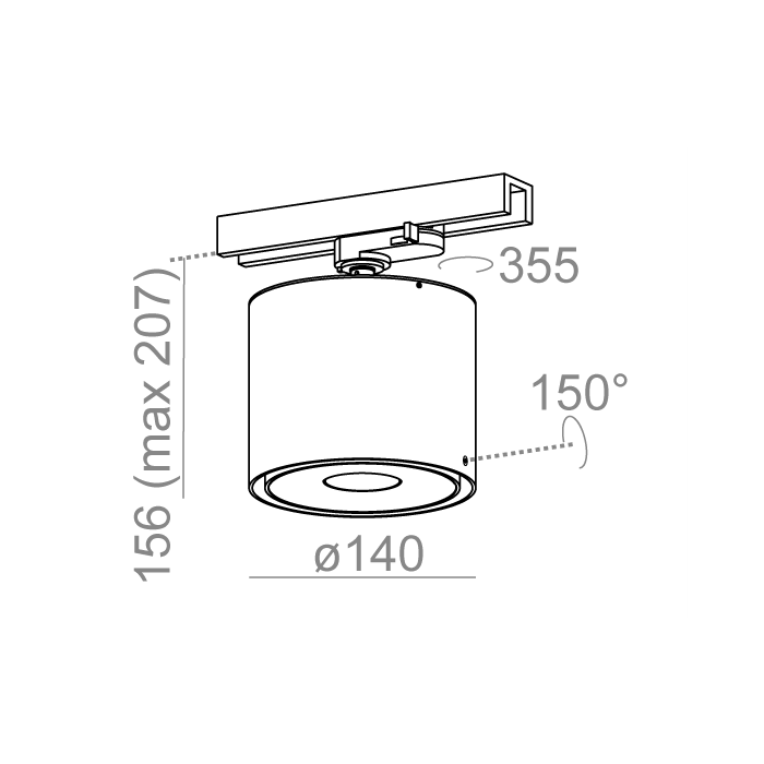 Aqform TUBA 111 QRLED track 4000K biały struktura