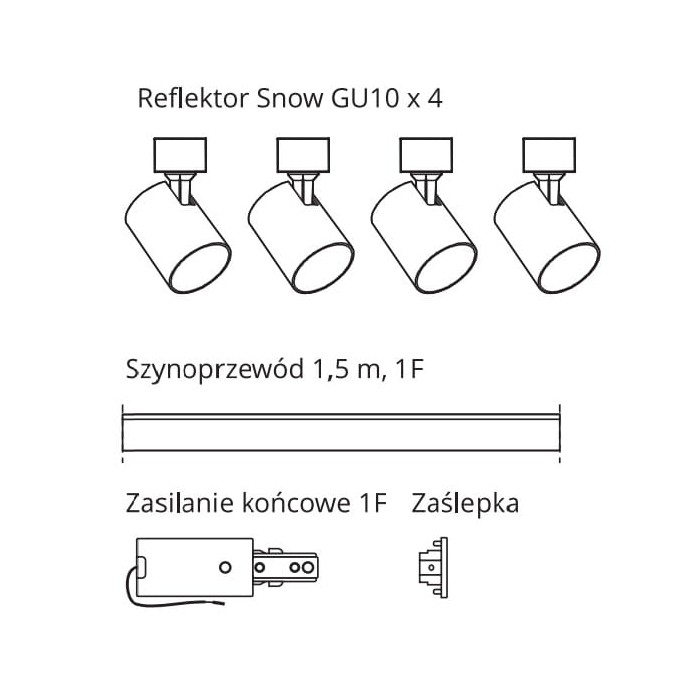 Reflektor Snow SET czarny (LP-737 BK SET)-Light...