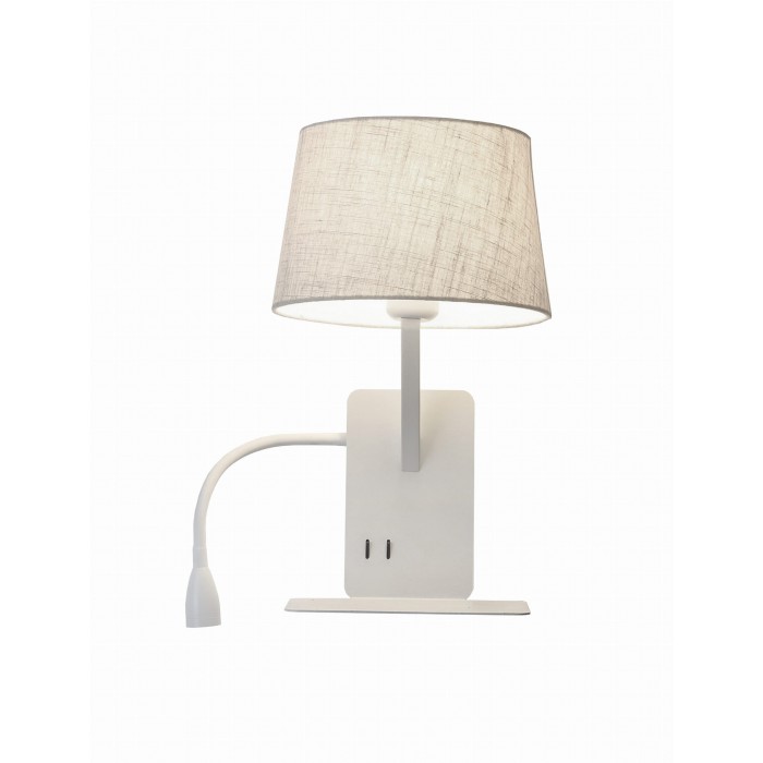 Kinkiet Dakota z polka biały - lewy (LP-2121/1W...