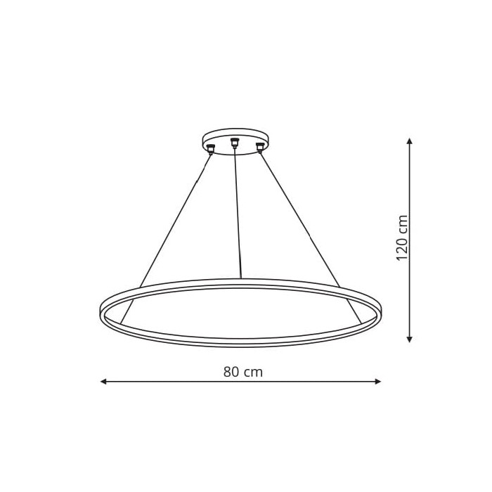 Lampa wisca Ring duża czarna 3000K (LP-909/1P L...