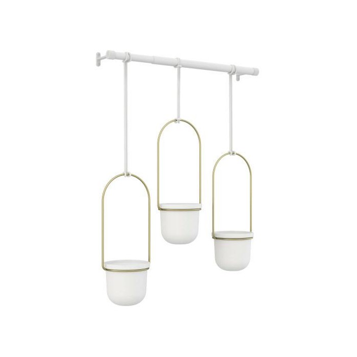 UMBRA  doniczki TRIFLORA - biały, złoty