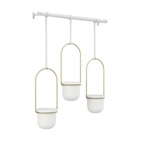 UMBRA  doniczki TRIFLORA - biały, złoty