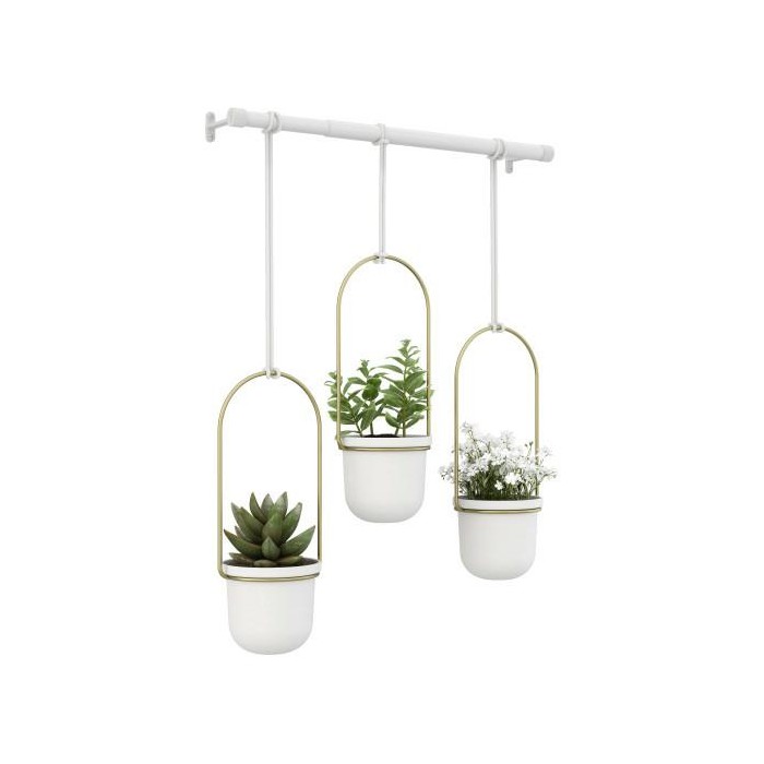 UMBRA  doniczki TRIFLORA - biały, złoty