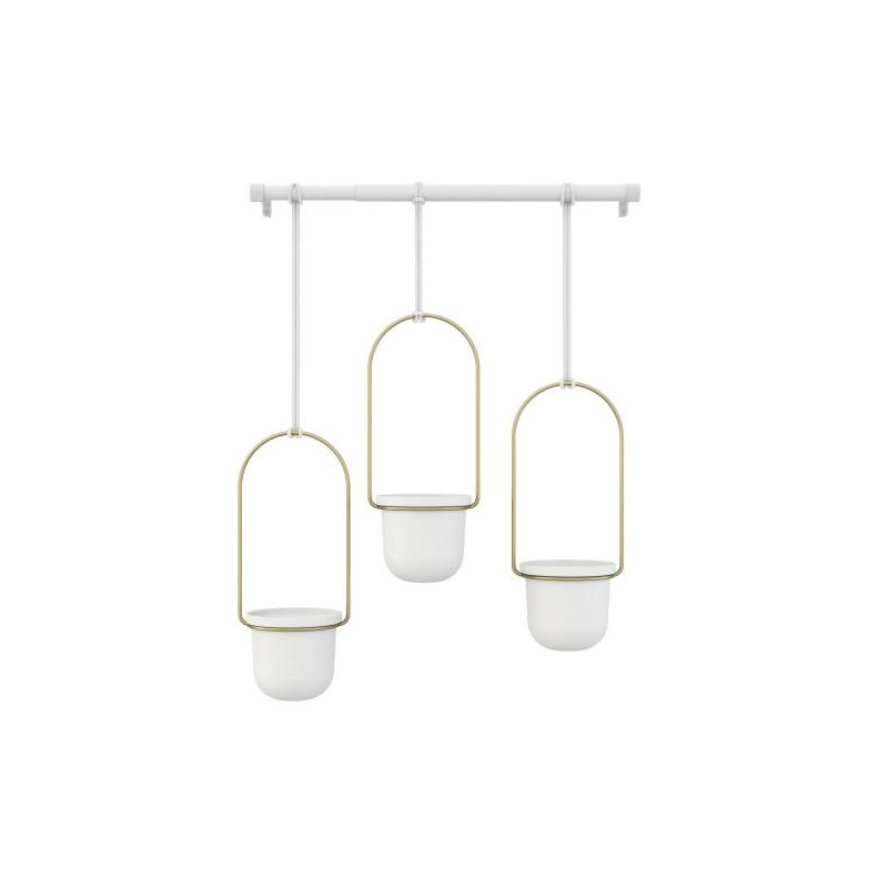 UMBRA  doniczki TRIFLORA - biały, złoty