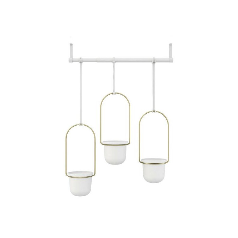 UMBRA  doniczki TRIFLORA - biały, złoty