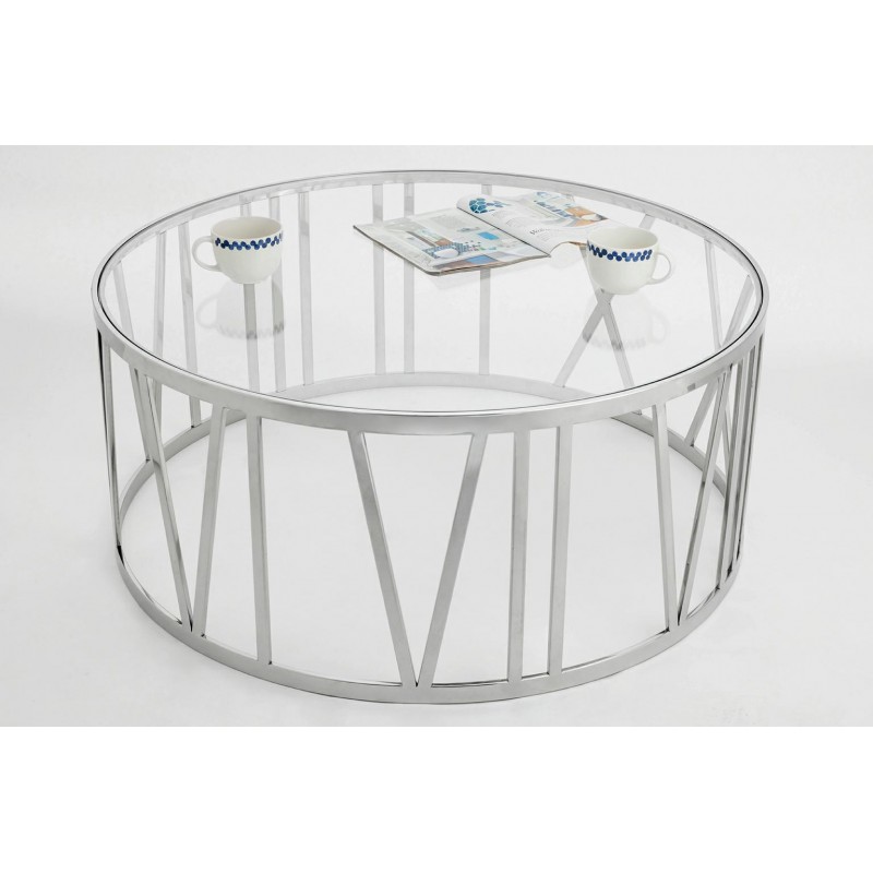 Stolik TIME ROMAN - szło, polerowana stal nierdzewna