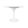 Stół TULIP MARBLE 100 CARRARA biały - blat okrągły marmurowy, metal