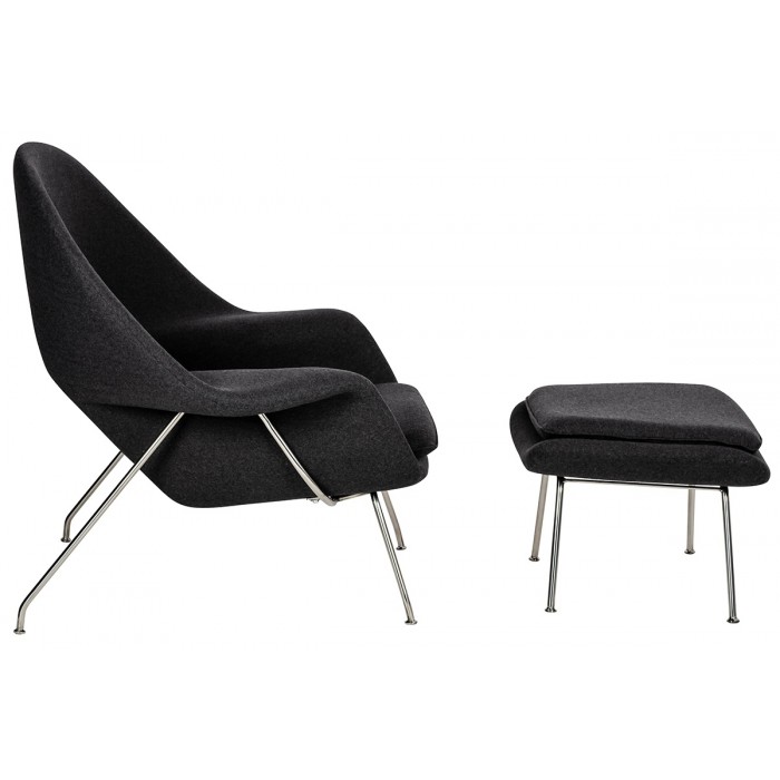 Fotel COZY z podnóżkiem, grafitowy szary .4-...