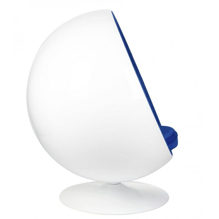 Fotel BALL biało-niebieski - włókno szklane, wełna