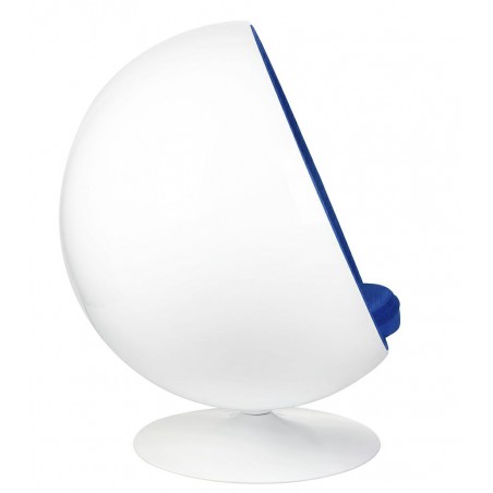 Fotel BALL biało-niebieski - włókno szklane, wełna