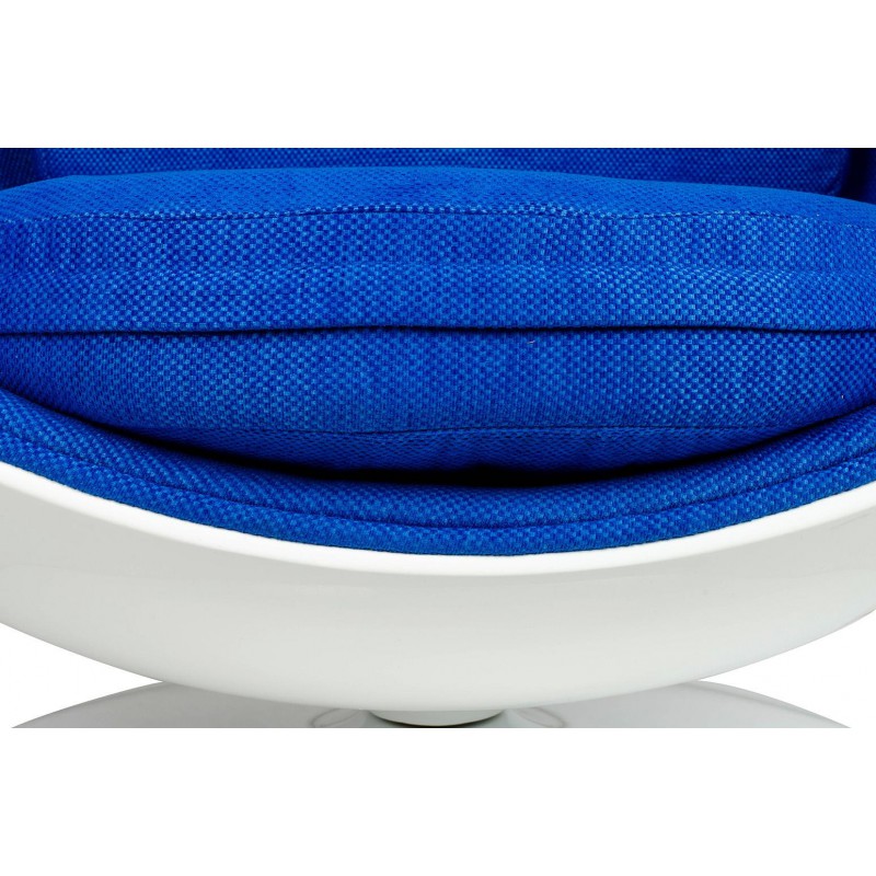 Fotel BALL biało-niebieski - włókno szklane, wełna