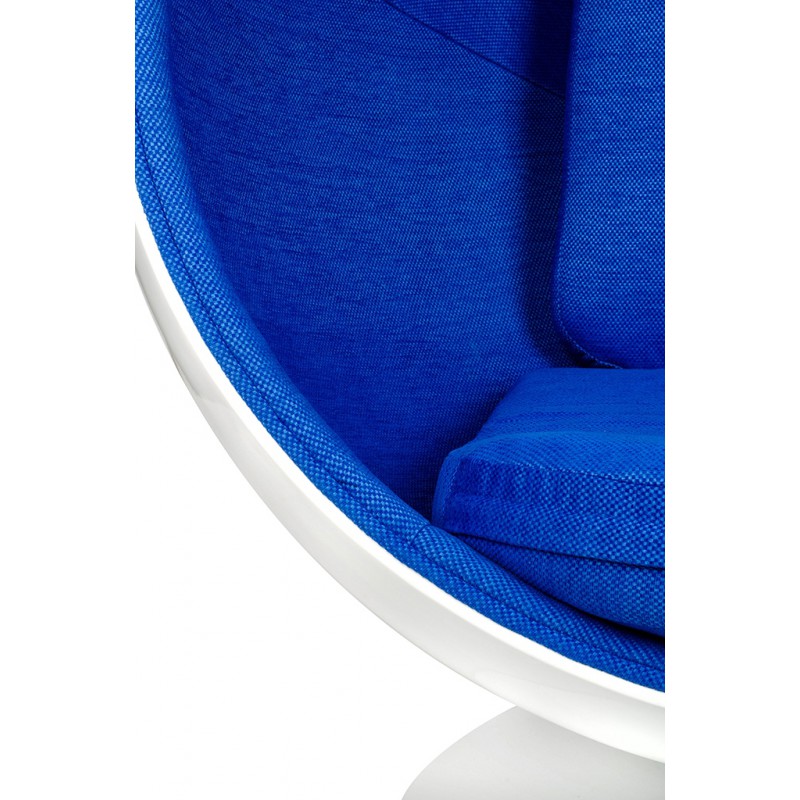 Fotel BALL biało-niebieski - włókno szklane, wełna
