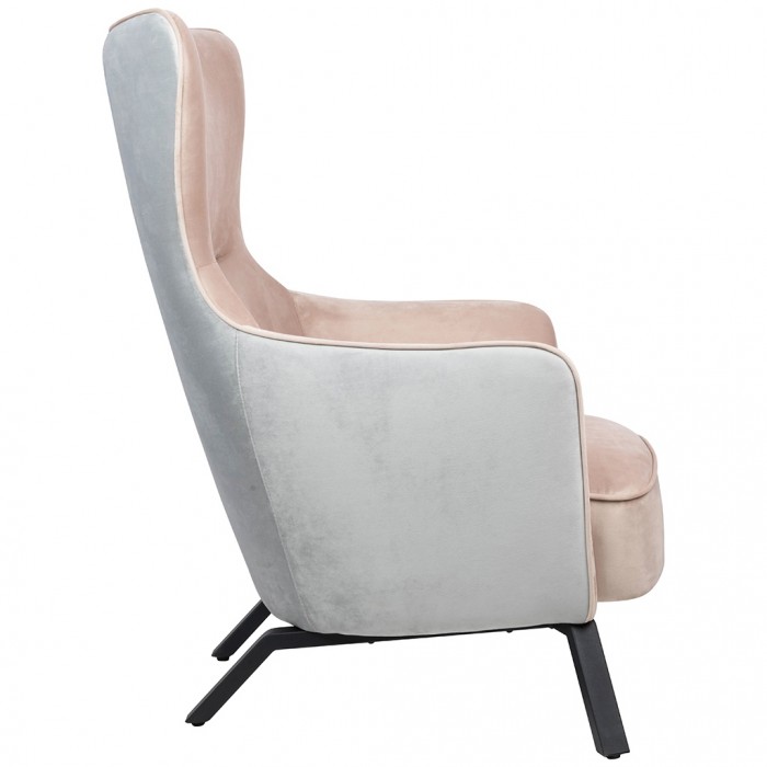 Fotel VIGO VELVET jasny szary, welur beżowy -...