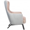 Fotel VIGO VELVET jasny szary, welur beżowy - podstawa czarna